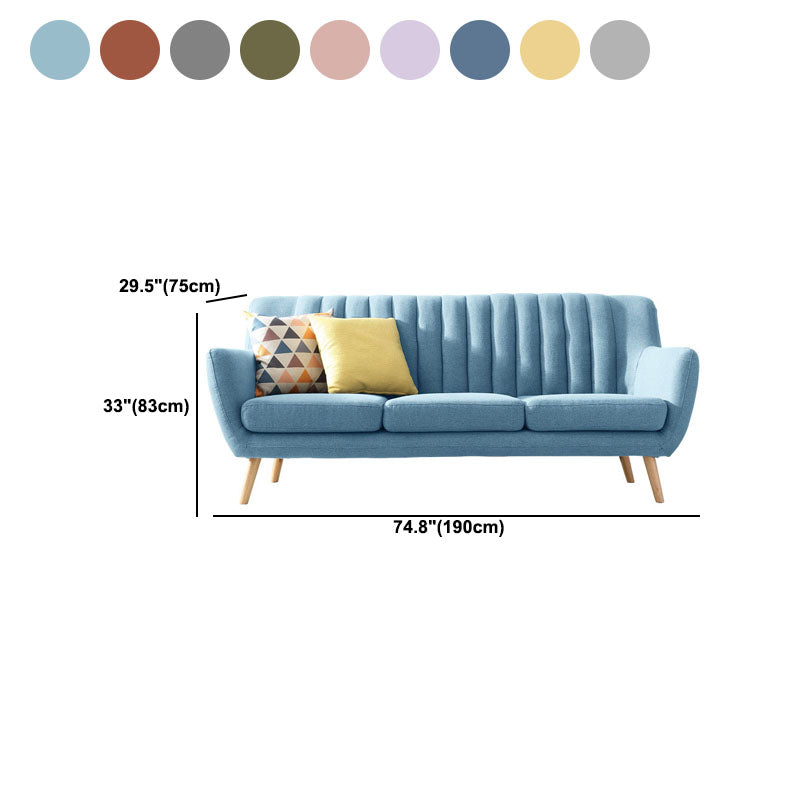 Sofá de tela con almohada cosida y brazo acampanado para la sala de estar