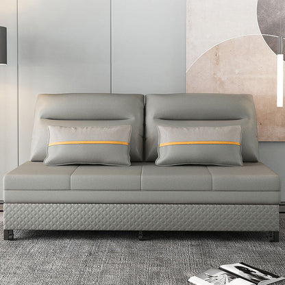 Divano regolabile del divano in fico in pelle cucitura cullata divano posteriore in grigio