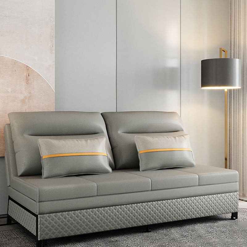 Divano regolabile del divano in fico in pelle cucitura cullata divano posteriore in grigio