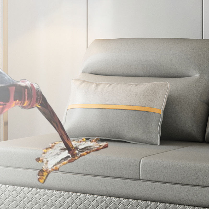 Divano regolabile del divano in fico in pelle cucitura cullata divano posteriore in grigio