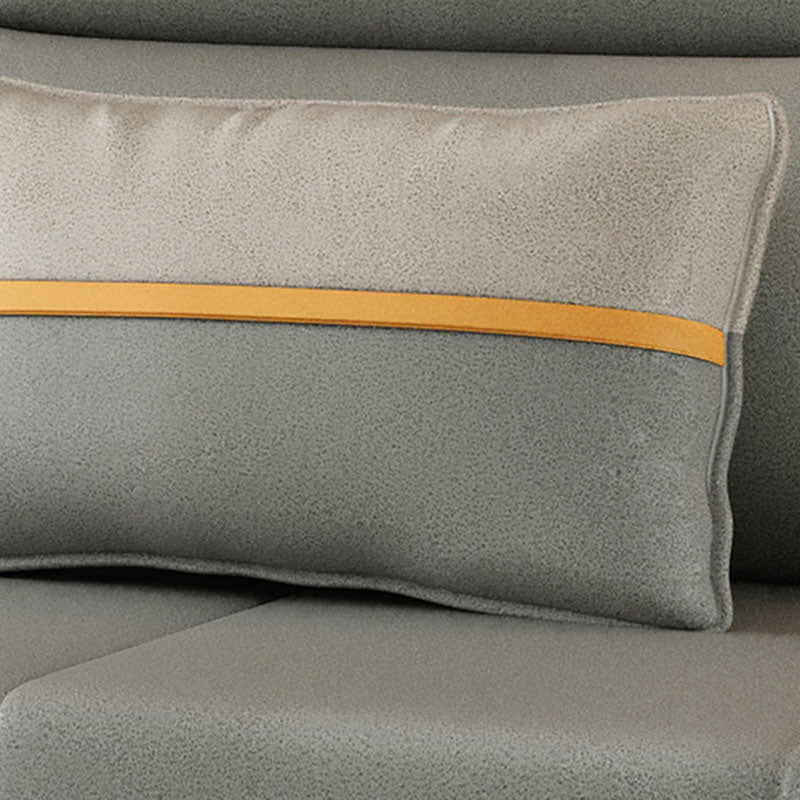 Divano regolabile del divano in fico in pelle cucitura cullata divano posteriore in grigio