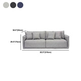 Linen Sofa 36.61" D x 29.53" H Square Arm Sofa for Living Room
