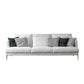 Fabric Recessed Arm Sofa with Pillows,35.43 Inch Deep for Living Room
