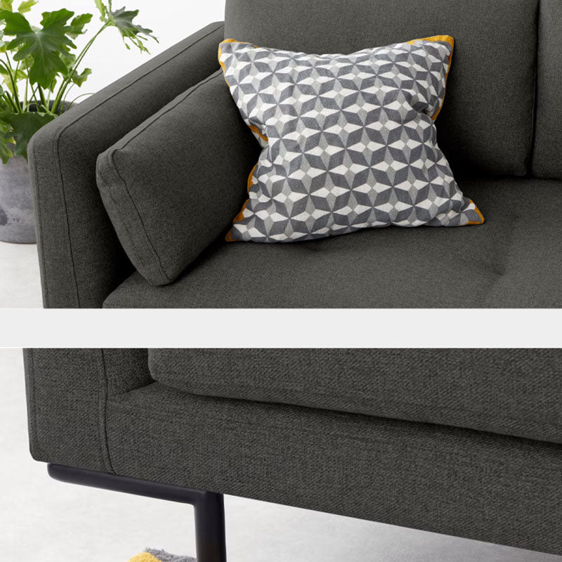 Linen 3-seater Sofa with Square Arm 82.68" Long * 34.65" Wide Clearhalo 'furn' 'furn_sofas' 'Furniture' 'Living Room Furniture' 'Sofa' 'sofas' 5945553