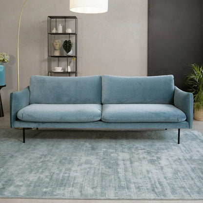 Divano con 2 cuscini a braccio quadrato divano contemporaneo con piedi in metallo nero