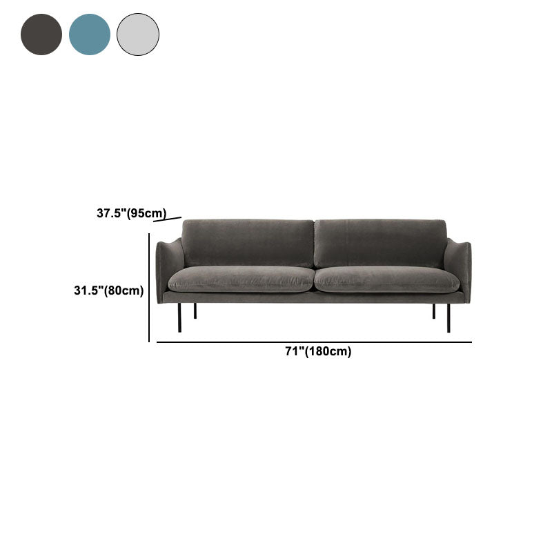 Divano con 2 cuscini a braccio quadrato divano contemporaneo con piedi in metallo nero