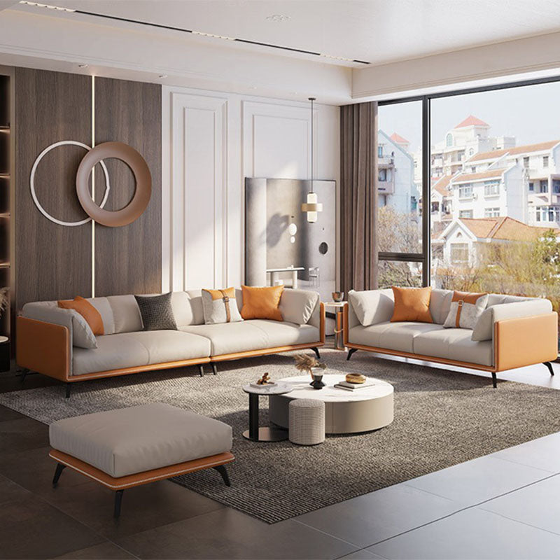 Zeitgenössischer Smoking -Arm -Sofa -Fleckfest -Kunstleder -Sofa