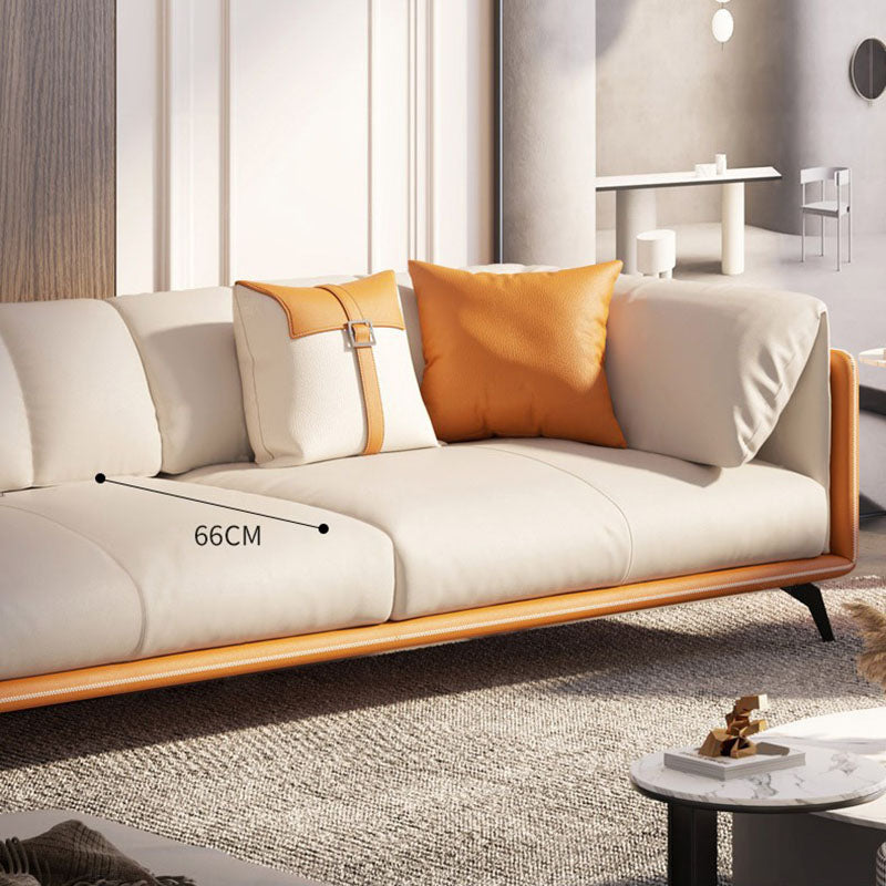 Zeitgenössischer Smoking -Arm -Sofa -Fleckfest -Kunstleder -Sofa