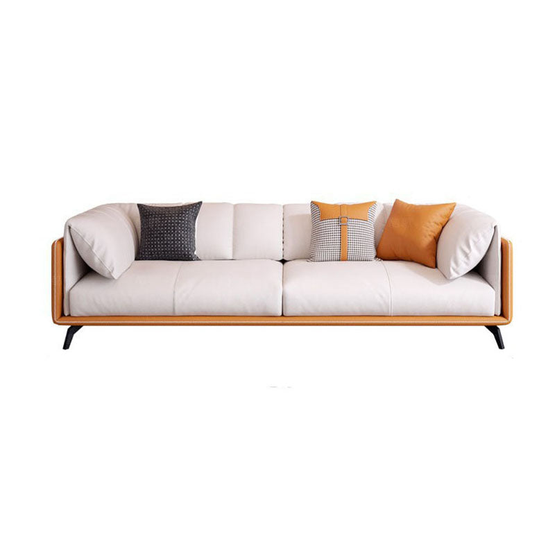 Zeitgenössischer Smoking -Arm -Sofa -Fleckfest -Kunstleder -Sofa