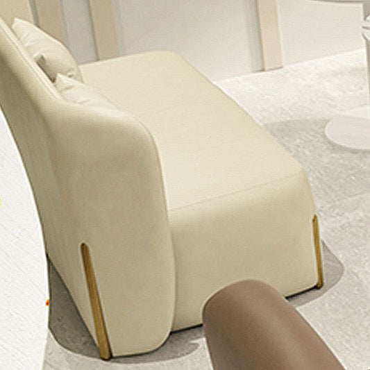 Faux Ledersofa Armless Enge Rückenliebe für Wohnzimmer