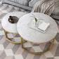 Frame Glam Simple Coffee Table Marble Round Cocktail Table Set Clearhalo 'Coffee & Accent Tables' 'Coffee Tables' 'coffee_tables' 'furn' 'furn_coffee_tables' 'Furniture' 'Living Room Furniture' 5945641