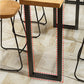 Solid Wood Bar Stool and Table Set 1/4/7 Pcs Black Iron Base Bar Table and Stools Clearhalo 'Bar Furniture' 'furn' 'furn_home_bar_bar_sets' 'Furniture' 'Home Bars & Bar Sets' 'home_bar_bar_sets' 'Kitchen & Dining Furniture' 5945660