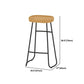 Solid Wood Bar Stool and Table Set 1/4/7 Pcs Black Iron Base Bar Table and Stools Clearhalo 'Bar Furniture' 'furn' 'furn_home_bar_bar_sets' 'Furniture' 'Home Bars & Bar Sets' 'home_bar_bar_sets' 'Kitchen & Dining Furniture' 5945675