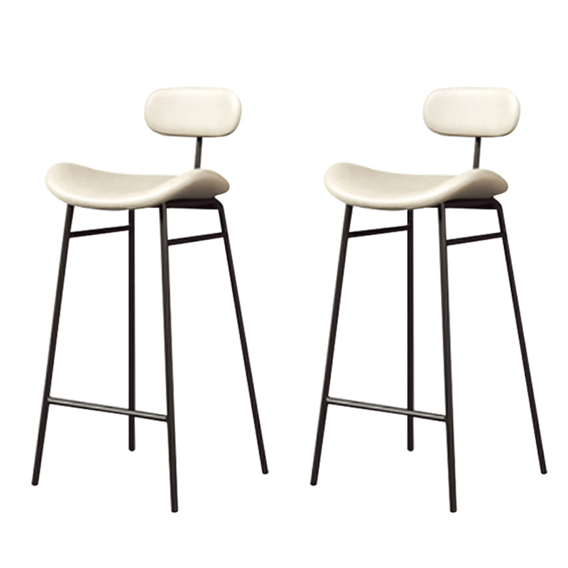 Armless Upholstered Counter Stool Industrial Bucket Seat Bar Stool White 2 Piece Set Clearhalo 'Bar Furniture' 'Bar Stools' 'bar_stools' 'furn' 'furn_bar_stools' 'Furniture' 'Kitchen & Dining Furniture' 5945810