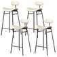 Armless Upholstered Counter Stool Industrial Bucket Seat Bar Stool White 4 Piece Set Clearhalo 'Bar Furniture' 'Bar Stools' 'bar_stools' 'furn' 'furn_bar_stools' 'Furniture' 'Kitchen & Dining Furniture' 5945811