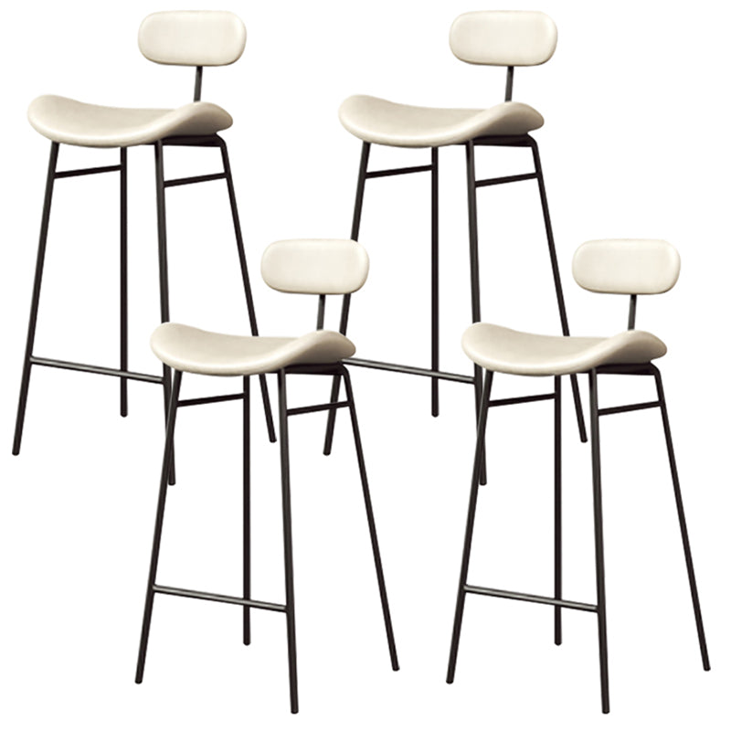 Armless Upholstered Counter Stool Industrial Bucket Seat Bar Stool White 4 Piece Set Clearhalo 'Bar Furniture' 'Bar Stools' 'bar_stools' 'furn' 'furn_bar_stools' 'Furniture' 'Kitchen & Dining Furniture' 5945811