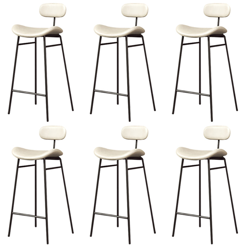 Armless Upholstered Counter Stool Industrial Bucket Seat Bar Stool White 6 Piece Set Clearhalo 'Bar Furniture' 'Bar Stools' 'bar_stools' 'furn' 'furn_bar_stools' 'Furniture' 'Kitchen & Dining Furniture' 5945814