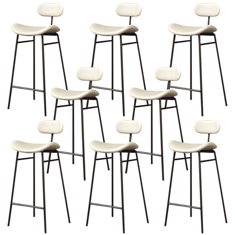 Armless Upholstered Counter Stool Industrial Bucket Seat Bar Stool White 8 Piece Set Clearhalo 'Bar Furniture' 'Bar Stools' 'bar_stools' 'furn' 'furn_bar_stools' 'Furniture' 'Kitchen & Dining Furniture' 5945816