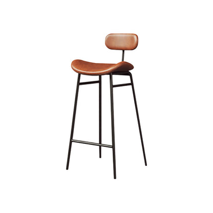 Armless Upholstered Counter Stool Industrial Bucket Seat Bar Stool Brown 1 Piece Clearhalo 'Bar Furniture' 'Bar Stools' 'bar_stools' 'furn' 'furn_bar_stools' 'Furniture' 'Kitchen & Dining Furniture' 5945818