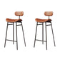 Armless Upholstered Counter Stool Industrial Bucket Seat Bar Stool Brown 2 Piece Set Clearhalo 'Bar Furniture' 'Bar Stools' 'bar_stools' 'furn' 'furn_bar_stools' 'Furniture' 'Kitchen & Dining Furniture' 5945820