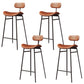Armless Upholstered Counter Stool Industrial Bucket Seat Bar Stool Brown 4 Piece Set Clearhalo 'Bar Furniture' 'Bar Stools' 'bar_stools' 'furn' 'furn_bar_stools' 'Furniture' 'Kitchen & Dining Furniture' 5945821