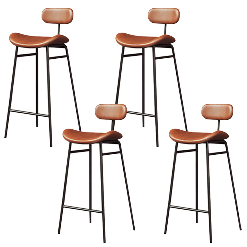 Armless Upholstered Counter Stool Industrial Bucket Seat Bar Stool Brown 4 Piece Set Clearhalo 'Bar Furniture' 'Bar Stools' 'bar_stools' 'furn' 'furn_bar_stools' 'Furniture' 'Kitchen & Dining Furniture' 5945821
