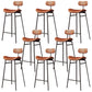 Armless Upholstered Counter Stool Industrial Bucket Seat Bar Stool Brown 8 Piece Set Clearhalo 'Bar Furniture' 'Bar Stools' 'bar_stools' 'furn' 'furn_bar_stools' 'Furniture' 'Kitchen & Dining Furniture' 5945824