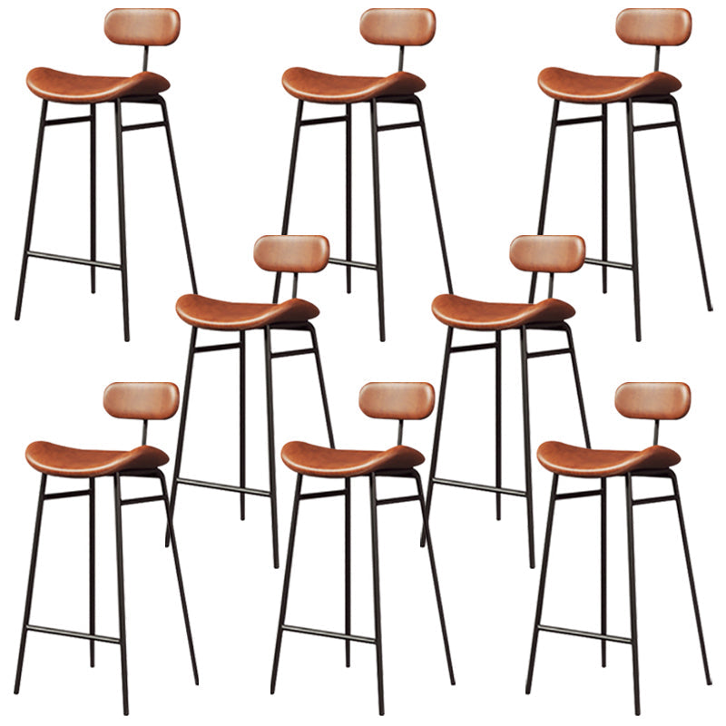 Armless Upholstered Counter Stool Industrial Bucket Seat Bar Stool Brown 8 Piece Set Clearhalo 'Bar Furniture' 'Bar Stools' 'bar_stools' 'furn' 'furn_bar_stools' 'Furniture' 'Kitchen & Dining Furniture' 5945824