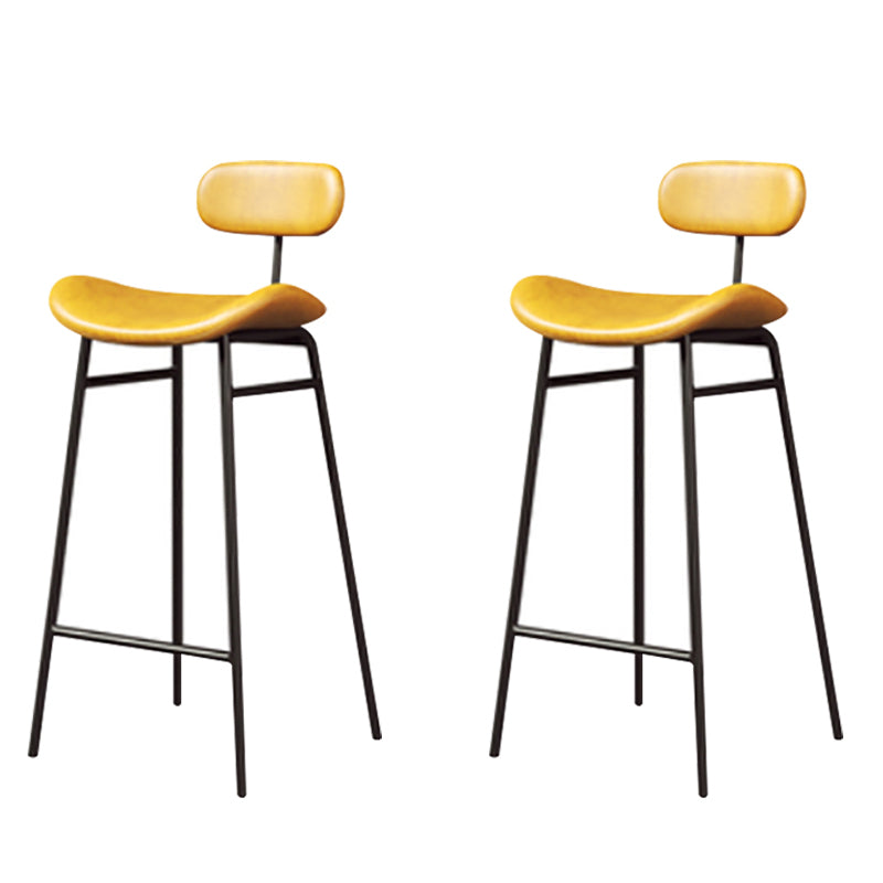 Armless Upholstered Counter Stool Industrial Bucket Seat Bar Stool Yellow 2 Piece Set Clearhalo 'Bar Furniture' 'Bar Stools' 'bar_stools' 'furn' 'furn_bar_stools' 'Furniture' 'Kitchen & Dining Furniture' 5945826