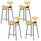Armless Upholstered Counter Stool Industrial Bucket Seat Bar Stool Yellow 4 Piece Set Clearhalo 'Bar Furniture' 'Bar Stools' 'bar_stools' 'furn' 'furn_bar_stools' 'Furniture' 'Kitchen & Dining Furniture' 5945827