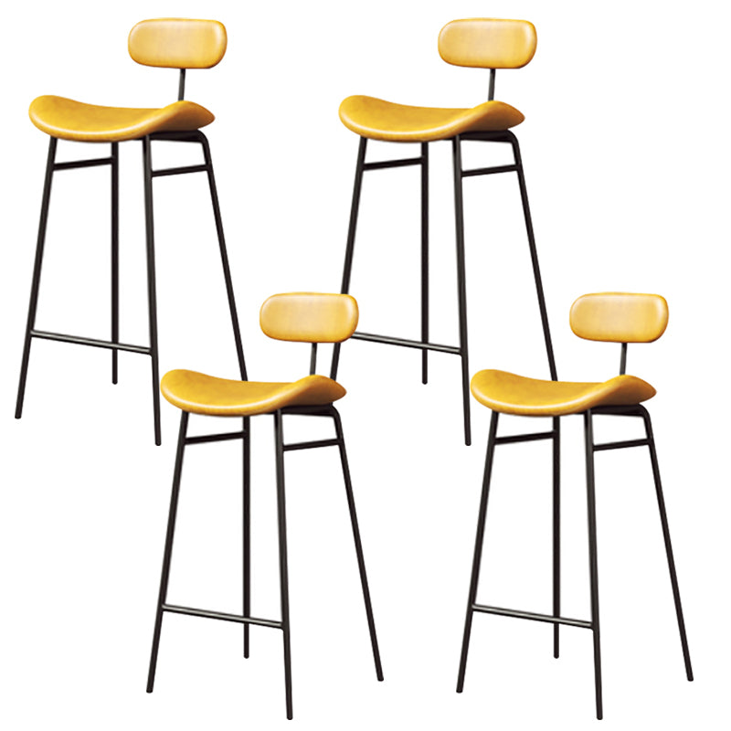 Armless Upholstered Counter Stool Industrial Bucket Seat Bar Stool Yellow 4 Piece Set Clearhalo 'Bar Furniture' 'Bar Stools' 'bar_stools' 'furn' 'furn_bar_stools' 'Furniture' 'Kitchen & Dining Furniture' 5945827