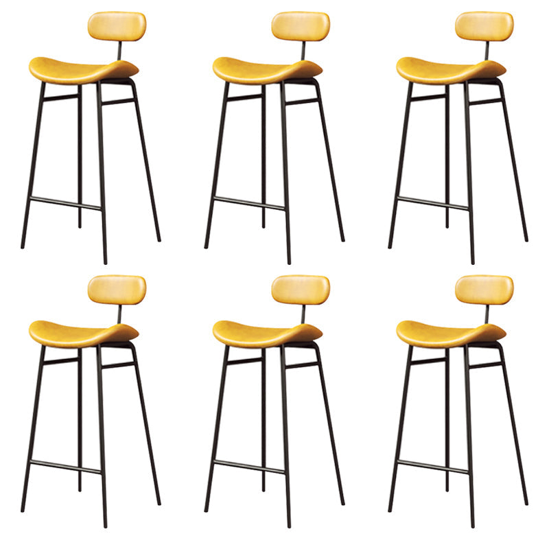 Armless Upholstered Counter Stool Industrial Bucket Seat Bar Stool Yellow 6 Piece Set Clearhalo 'Bar Furniture' 'Bar Stools' 'bar_stools' 'furn' 'furn_bar_stools' 'Furniture' 'Kitchen & Dining Furniture' 5945828