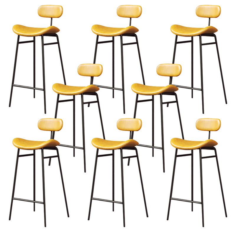 Armless Upholstered Counter Stool Industrial Bucket Seat Bar Stool Yellow 8 Piece Set Clearhalo 'Bar Furniture' 'Bar Stools' 'bar_stools' 'furn' 'furn_bar_stools' 'Furniture' 'Kitchen & Dining Furniture' 5945829