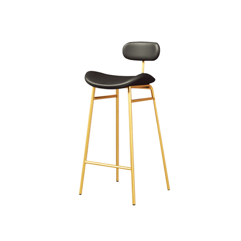Armless Upholstered Counter Stool Industrial Bucket Seat Bar Stool Black-Gold 1 Piece Clearhalo 'Bar Furniture' 'Bar Stools' 'bar_stools' 'furn' 'furn_bar_stools' 'Furniture' 'Kitchen & Dining Furniture' 5945830