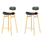 Armless Upholstered Counter Stool Industrial Bucket Seat Bar Stool Black-Gold 2 Piece Set Clearhalo 'Bar Furniture' 'Bar Stools' 'bar_stools' 'furn' 'furn_bar_stools' 'Furniture' 'Kitchen & Dining Furniture' 5945831