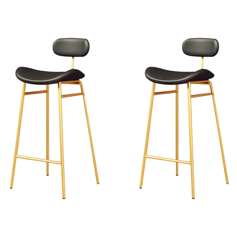 Armless Upholstered Counter Stool Industrial Bucket Seat Bar Stool Black-Gold 2 Piece Set Clearhalo 'Bar Furniture' 'Bar Stools' 'bar_stools' 'furn' 'furn_bar_stools' 'Furniture' 'Kitchen & Dining Furniture' 5945831