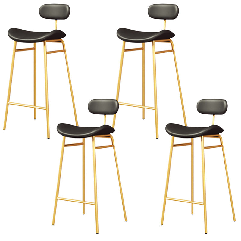 Armless Upholstered Counter Stool Industrial Bucket Seat Bar Stool Black-Gold 4 Piece Set Clearhalo 'Bar Furniture' 'Bar Stools' 'bar_stools' 'furn' 'furn_bar_stools' 'Furniture' 'Kitchen & Dining Furniture' 5945832