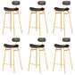 Armless Upholstered Counter Stool Industrial Bucket Seat Bar Stool Black-Gold 6 Piece Set Clearhalo 'Bar Furniture' 'Bar Stools' 'bar_stools' 'furn' 'furn_bar_stools' 'Furniture' 'Kitchen & Dining Furniture' 5945833