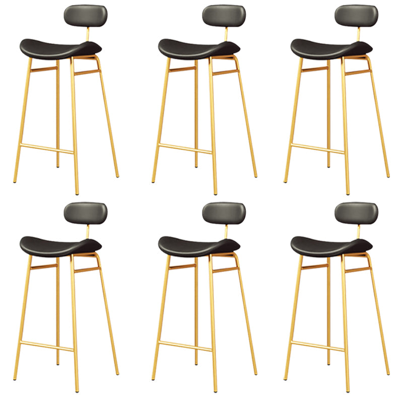Armless Upholstered Counter Stool Industrial Bucket Seat Bar Stool Black-Gold 6 Piece Set Clearhalo 'Bar Furniture' 'Bar Stools' 'bar_stools' 'furn' 'furn_bar_stools' 'Furniture' 'Kitchen & Dining Furniture' 5945833