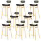 Armless Upholstered Counter Stool Industrial Bucket Seat Bar Stool Black-Gold 8 Piece Set Clearhalo 'Bar Furniture' 'Bar Stools' 'bar_stools' 'furn' 'furn_bar_stools' 'Furniture' 'Kitchen & Dining Furniture' 5945834