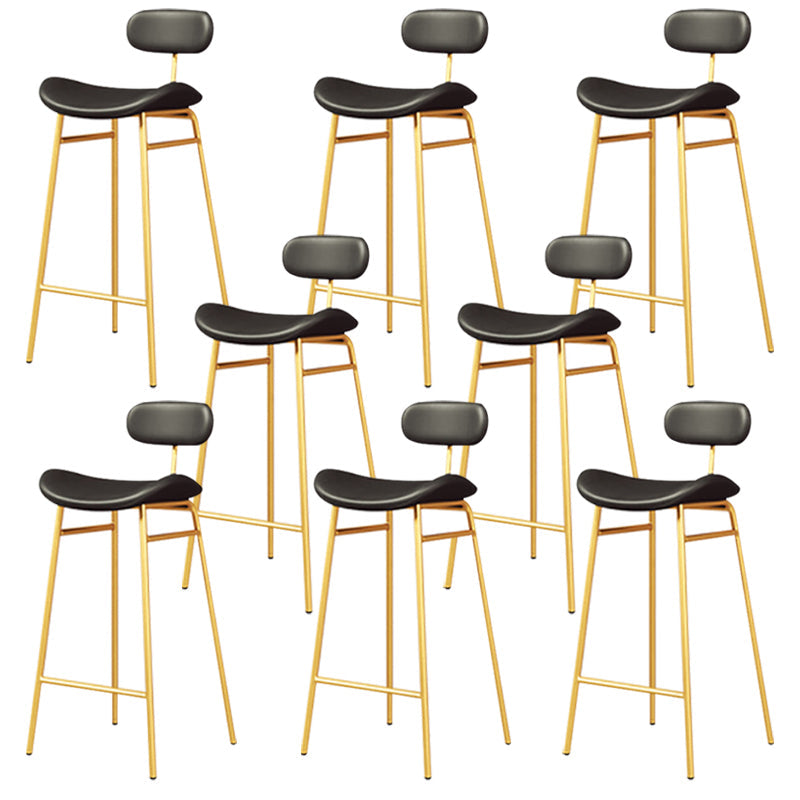 Armless Upholstered Counter Stool Industrial Bucket Seat Bar Stool Black-Gold 8 Piece Set Clearhalo 'Bar Furniture' 'Bar Stools' 'bar_stools' 'furn' 'furn_bar_stools' 'Furniture' 'Kitchen & Dining Furniture' 5945834
