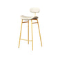 Armless Upholstered Counter Stool Industrial Bucket Seat Bar Stool White-Gold 1 Piece Clearhalo 'Bar Furniture' 'Bar Stools' 'bar_stools' 'furn' 'furn_bar_stools' 'Furniture' 'Kitchen & Dining Furniture' 5945835