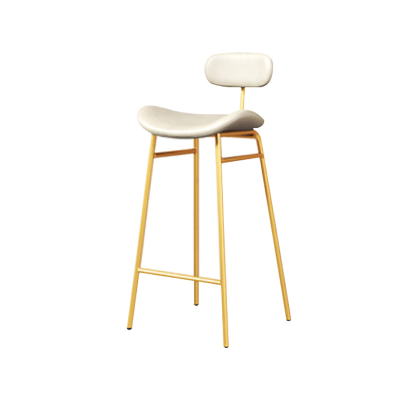 Armless Upholstered Counter Stool Industrial Bucket Seat Bar Stool White-Gold 1 Piece Clearhalo 'Bar Furniture' 'Bar Stools' 'bar_stools' 'furn' 'furn_bar_stools' 'Furniture' 'Kitchen & Dining Furniture' 5945835