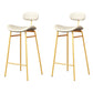 Armless Upholstered Counter Stool Industrial Bucket Seat Bar Stool White-Gold 2 Piece Set Clearhalo 'Bar Furniture' 'Bar Stools' 'bar_stools' 'furn' 'furn_bar_stools' 'Furniture' 'Kitchen & Dining Furniture' 5945836