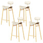 Armless Upholstered Counter Stool Industrial Bucket Seat Bar Stool White-Gold 4 Piece Set Clearhalo 'Bar Furniture' 'Bar Stools' 'bar_stools' 'furn' 'furn_bar_stools' 'Furniture' 'Kitchen & Dining Furniture' 5945837