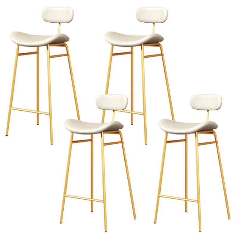 Armless Upholstered Counter Stool Industrial Bucket Seat Bar Stool White-Gold 4 Piece Set Clearhalo 'Bar Furniture' 'Bar Stools' 'bar_stools' 'furn' 'furn_bar_stools' 'Furniture' 'Kitchen & Dining Furniture' 5945837