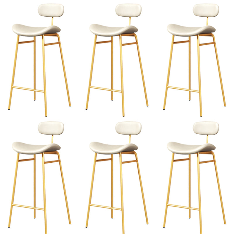 Armless Upholstered Counter Stool Industrial Bucket Seat Bar Stool White-Gold 6 Piece Set Clearhalo 'Bar Furniture' 'Bar Stools' 'bar_stools' 'furn' 'furn_bar_stools' 'Furniture' 'Kitchen & Dining Furniture' 5945838