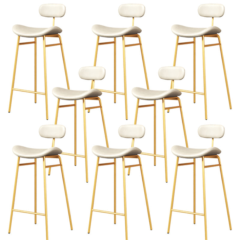 Armless Upholstered Counter Stool Industrial Bucket Seat Bar Stool White-Gold 8 Piece Set Clearhalo 'Bar Furniture' 'Bar Stools' 'bar_stools' 'furn' 'furn_bar_stools' 'Furniture' 'Kitchen & Dining Furniture' 5945839