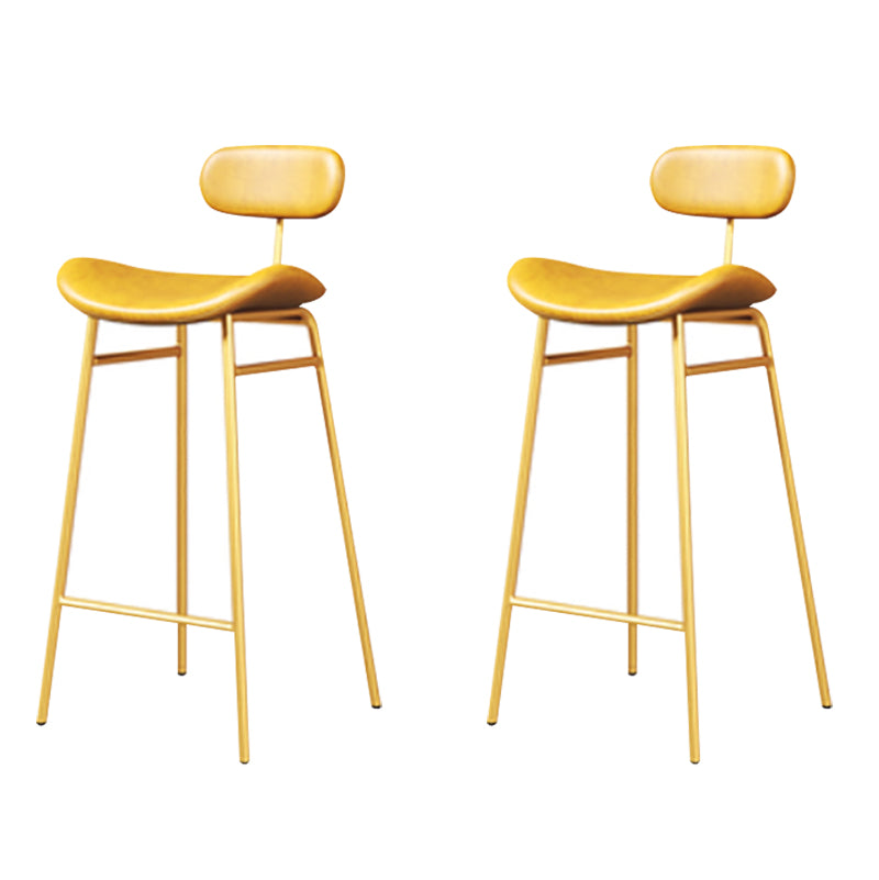 Armless Upholstered Counter Stool Industrial Bucket Seat Bar Stool Golden 2 Piece Set Clearhalo 'Bar Furniture' 'Bar Stools' 'bar_stools' 'furn' 'furn_bar_stools' 'Furniture' 'Kitchen & Dining Furniture' 5945841