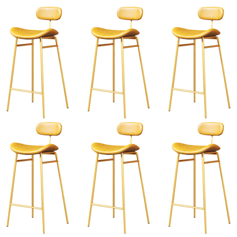 Armless Upholstered Counter Stool Industrial Bucket Seat Bar Stool Golden 6 Piece Set Clearhalo 'Bar Furniture' 'Bar Stools' 'bar_stools' 'furn' 'furn_bar_stools' 'Furniture' 'Kitchen & Dining Furniture' 5945843